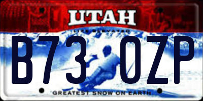 UT license plate B730ZP