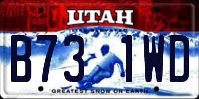 UT license plate B731WD