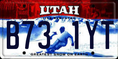 UT license plate B731YT