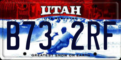 UT license plate B732RF