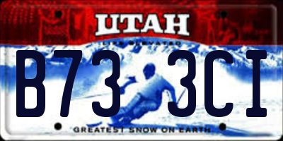 UT license plate B733CI