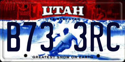 UT license plate B733RC