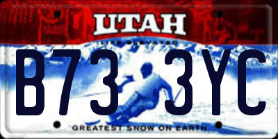 UT license plate B733YC