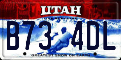 UT license plate B734DL