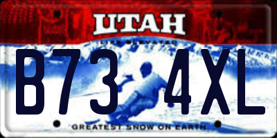 UT license plate B734XL