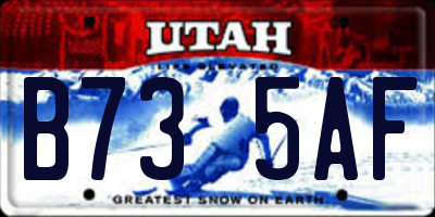 UT license plate B735AF