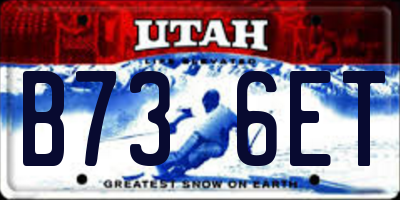 UT license plate B736ET