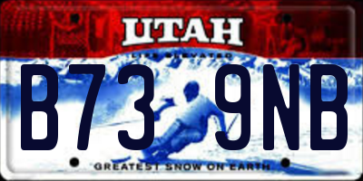 UT license plate B739NB