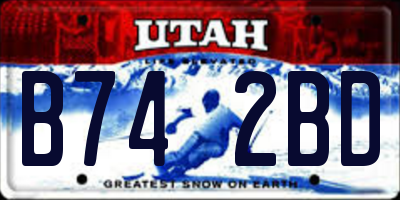 UT license plate B742BD