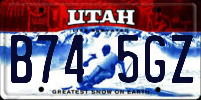 UT license plate B745GZ