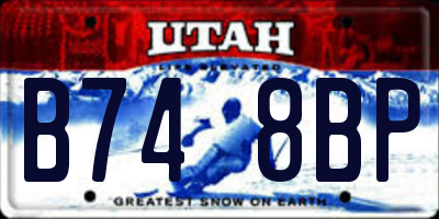 UT license plate B748BP