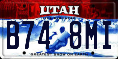 UT license plate B748MI