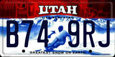 UT license plate B749RJ