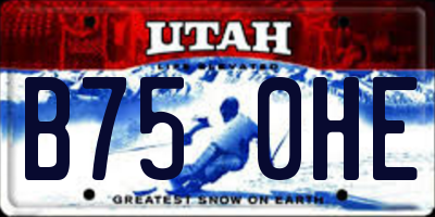 UT license plate B750HE
