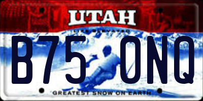 UT license plate B750NQ