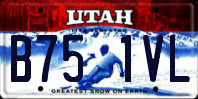 UT license plate B751VL