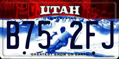 UT license plate B752FJ