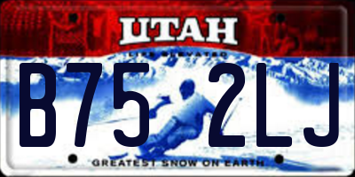 UT license plate B752LJ