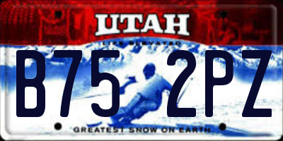 UT license plate B752PZ
