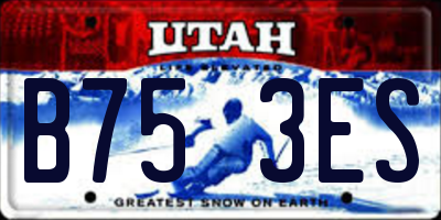 UT license plate B753ES