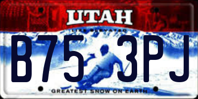 UT license plate B753PJ