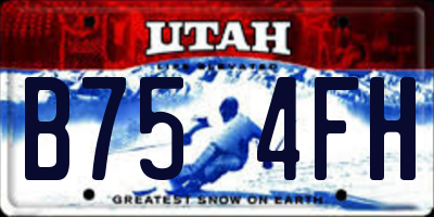 UT license plate B754FH