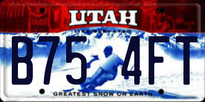 UT license plate B754FT