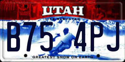 UT license plate B754PJ
