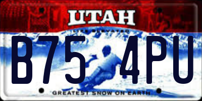 UT license plate B754PU
