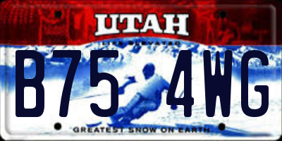 UT license plate B754WG