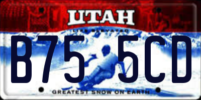UT license plate B755CD
