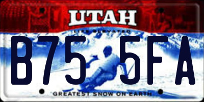 UT license plate B755FA