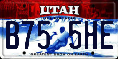 UT license plate B755HE