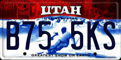 UT license plate B755KS