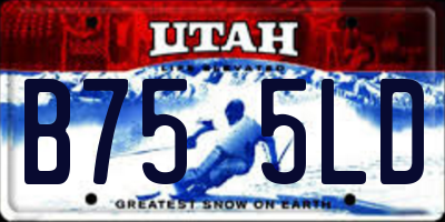 UT license plate B755LD