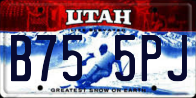 UT license plate B755PJ