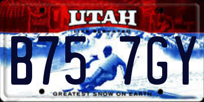 UT license plate B757GY