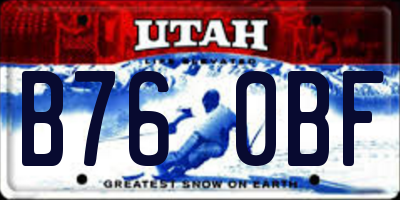 UT license plate B760BF