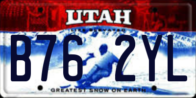 UT license plate B762YL