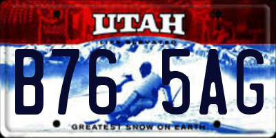UT license plate B765AG