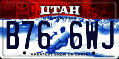 UT license plate B766WJ