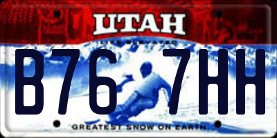 UT license plate B767HH