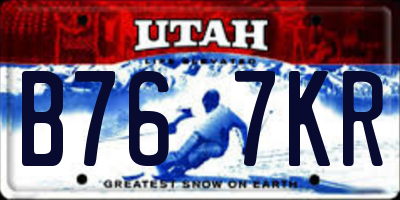 UT license plate B767KR