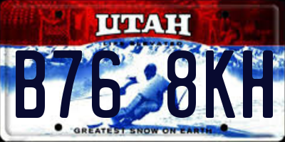 UT license plate B768KH