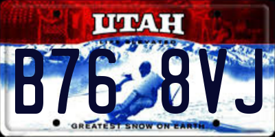 UT license plate B768VJ