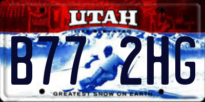UT license plate B772HG