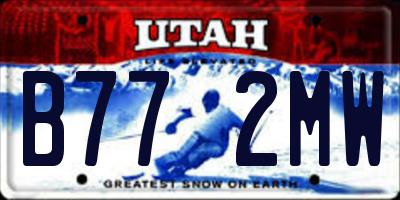 UT license plate B772MW