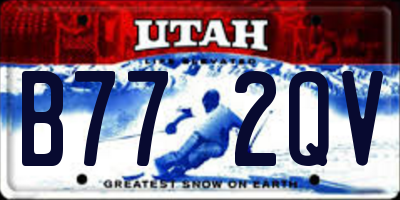 UT license plate B772QV