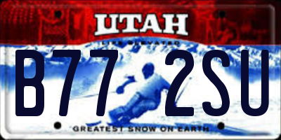 UT license plate B772SU