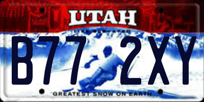 UT license plate B772XY